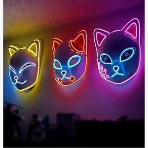 Demon Slayer LED Face masks Wall Art